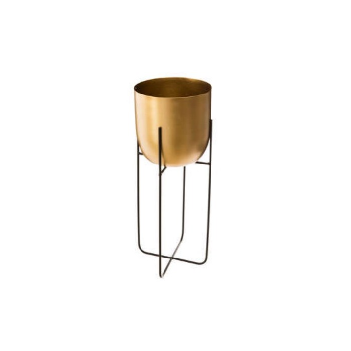 home-decor/indoor-pots-plant-stands/gold-metal-pot-x2-with-stand