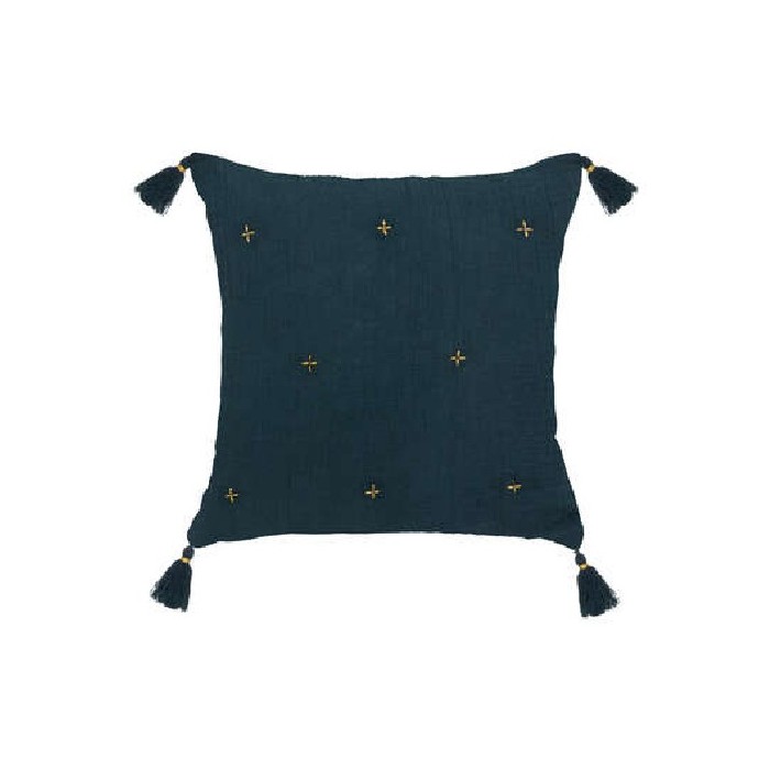 home-decor/cushions/atmosphera-cushion-gauze-embr-gold-blue-40cm-x-40cm