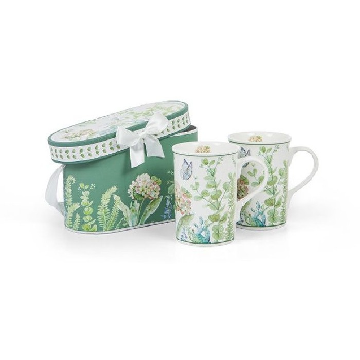 tableware/mugs-cups/coincasa-set-of-2-new-bone-china-mugs-with-botanical-motif