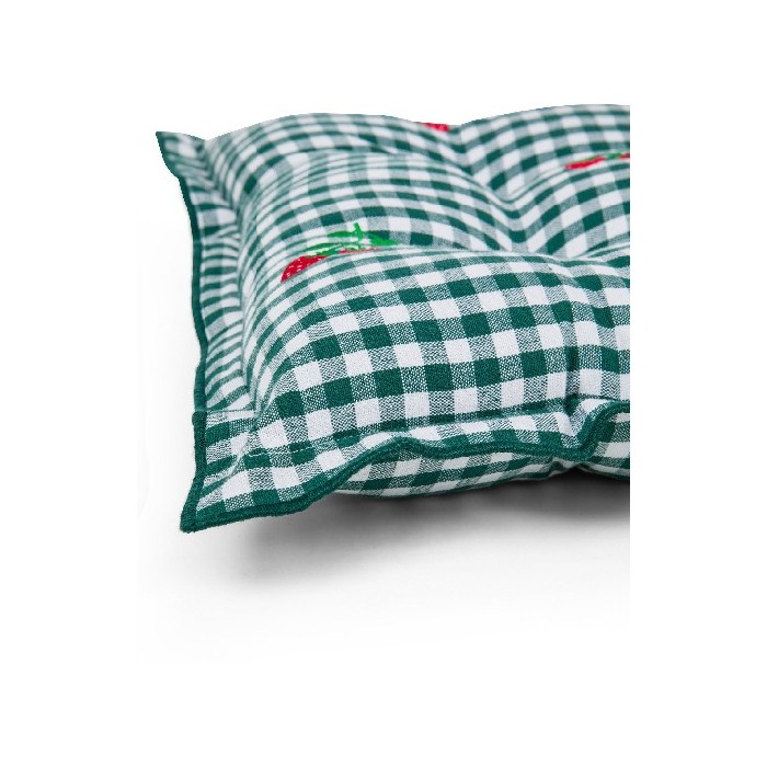 home-decor/cushions/coincasa-vichy-cotton-chair-cushion-with-strawberry-embroidery