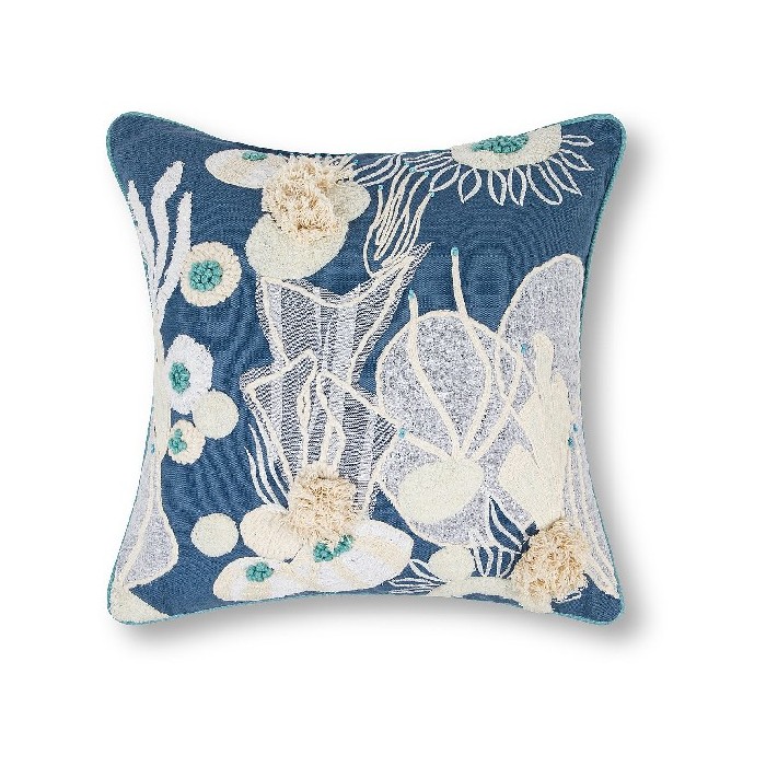home-decor/cushions/coincasa-45cm-x-45cm-cushion-with-applications-and-embroidery-blue-7404439