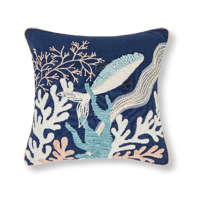 home-decor/cushions/coincasa-45cm-x-45cm-cushion-with-applications-and-embroidery-blue-7404446