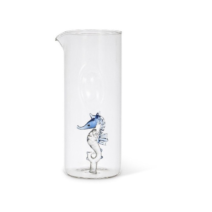 tableware/carafes-jugs-bottles/coincasa-glass-carafe-with-seahorse-detail