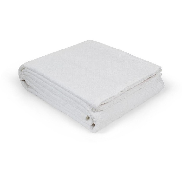 household-goods/bins-liners/coincasa-yarn-dyed-cotton-bedspread-white-7407767