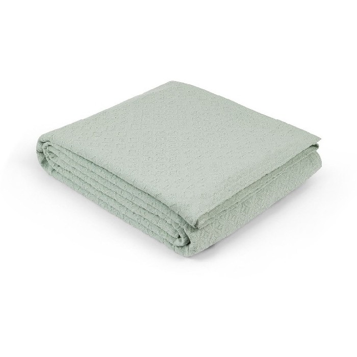 household-goods/bins-liners/coincasa-yarn-dyed-cotton-bedspread-green-7407769