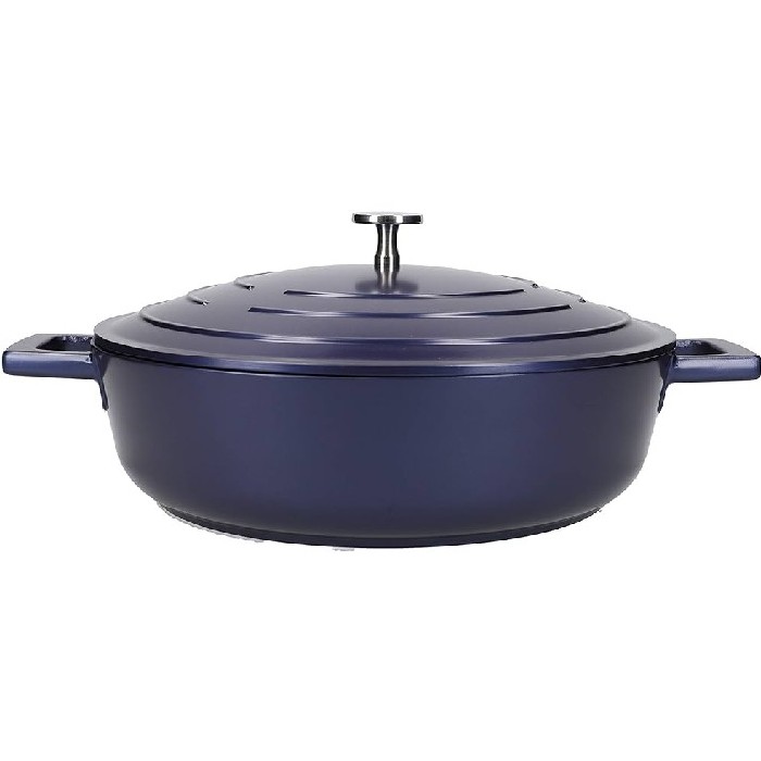 kitchenware/dishes-casseroles/masterclass-shallow-4-litre-casserole-dish-with-lid-metallic-blue