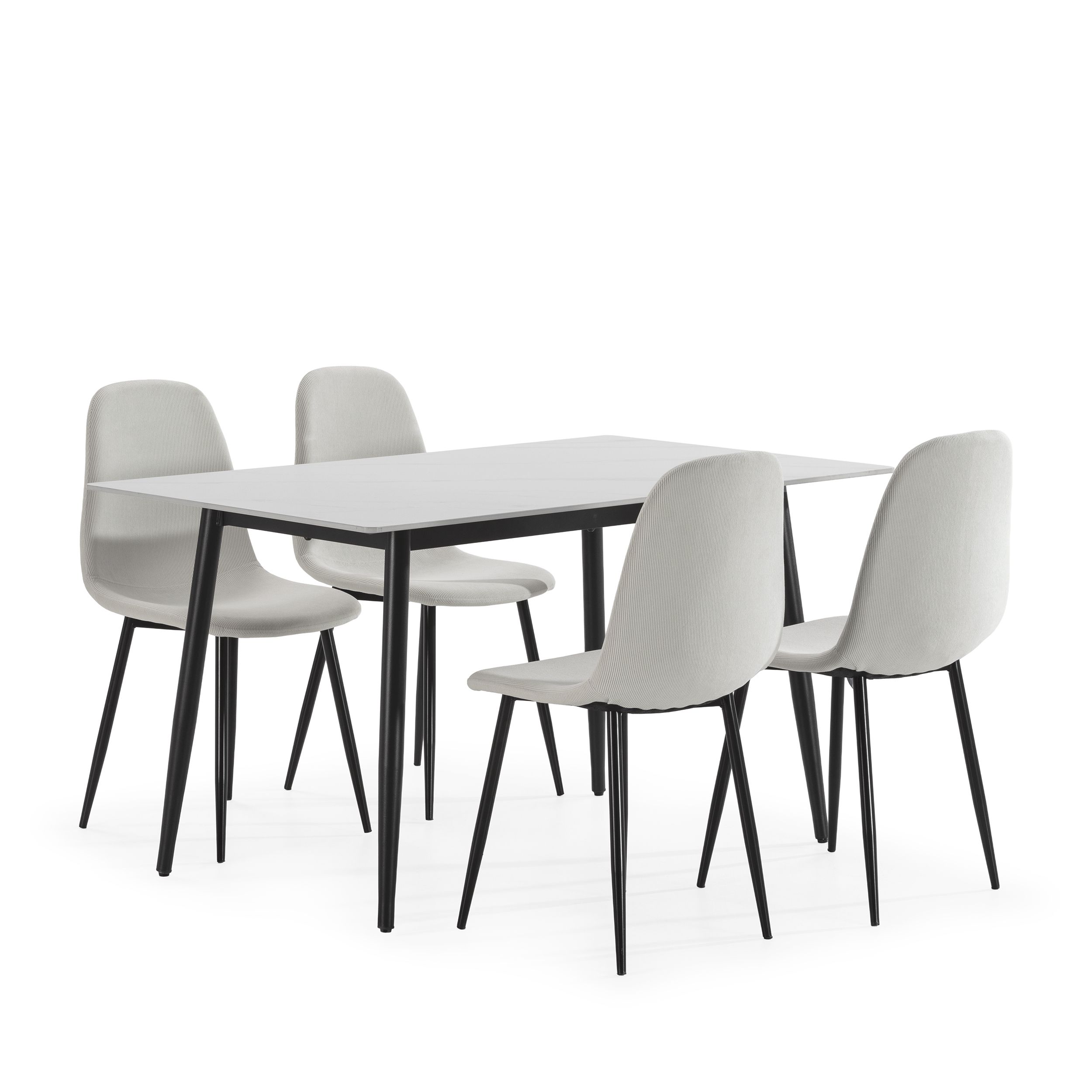 Ceramic Top Dining Table Vaia 140x80cm with 4 Chairs