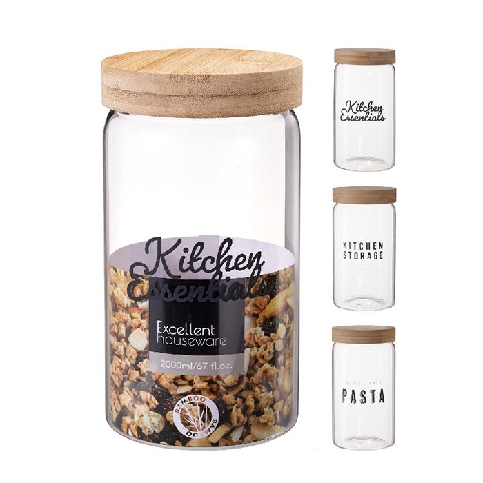Borosilicate Glass Storage Jar (3 Assorted Designs)