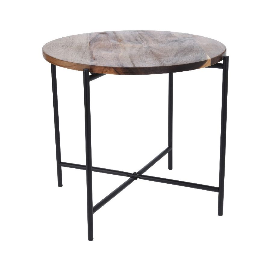 SIDE TABLE ACACIA WOOD & METAL
