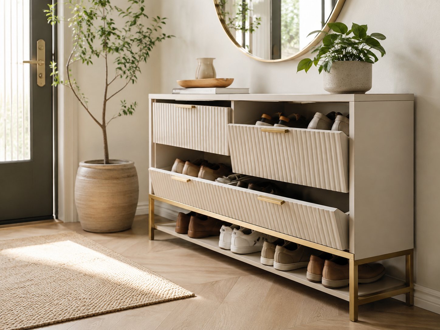 Shoe racks and cabinets