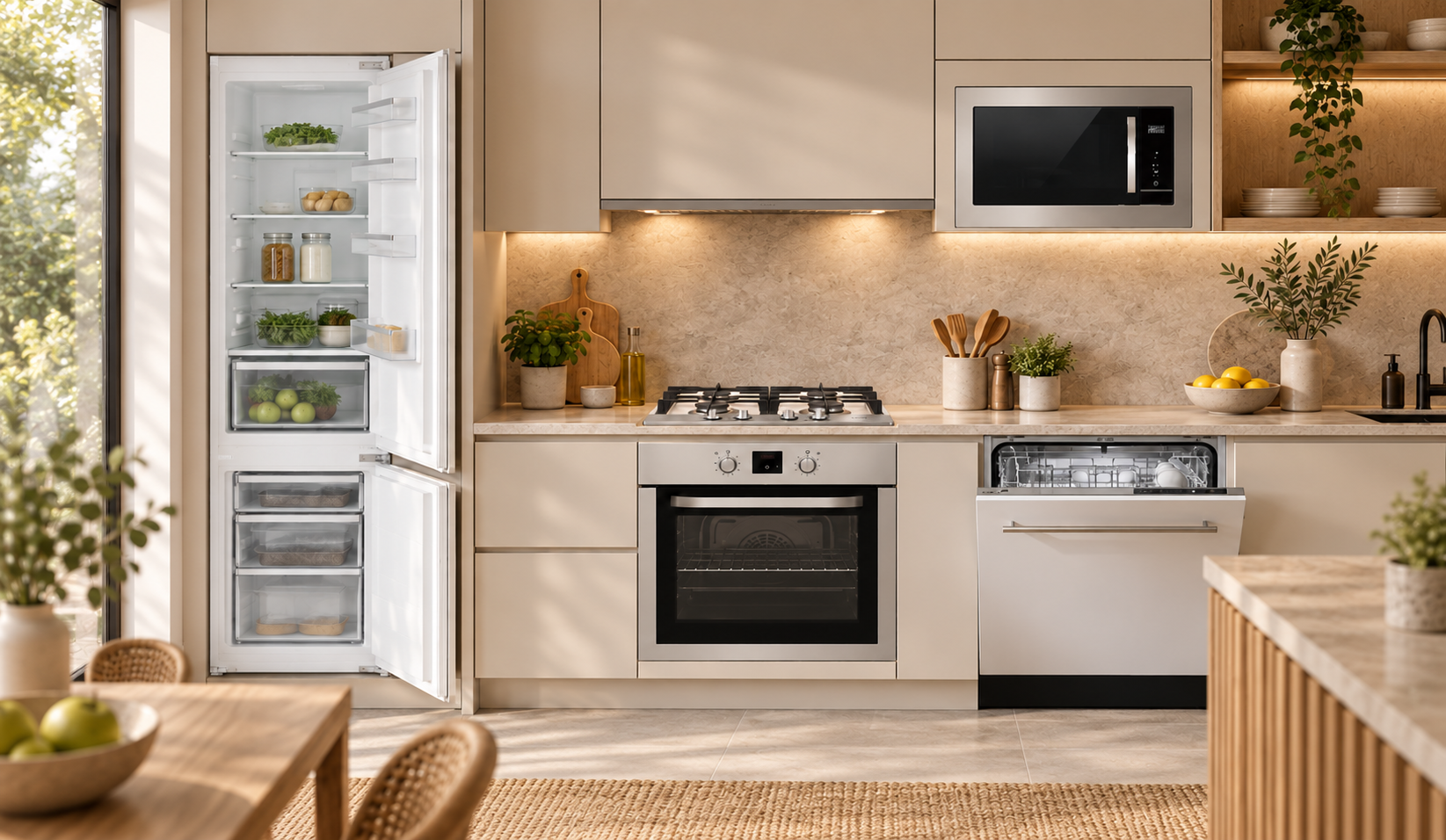 Ignis kitchen appliances installed in a family kitchen