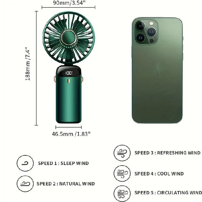 small-appliances/cooling/5-speed-mini-portable-fan-with-led-display-pink