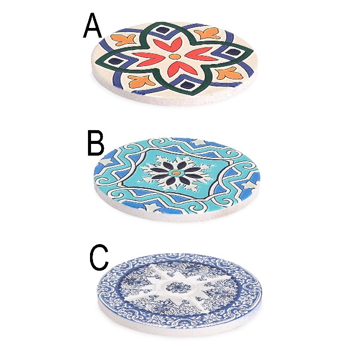 tableware/placemats-coasters-trivets/bizzotto-soraia-round-coaster-3-assorted