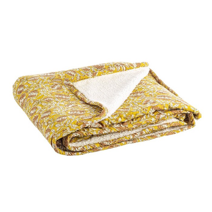 home-textiles/blankets-throws/bizzotto-chambery-ochre-with-red-flower-blanket-130cm-x-180cm
