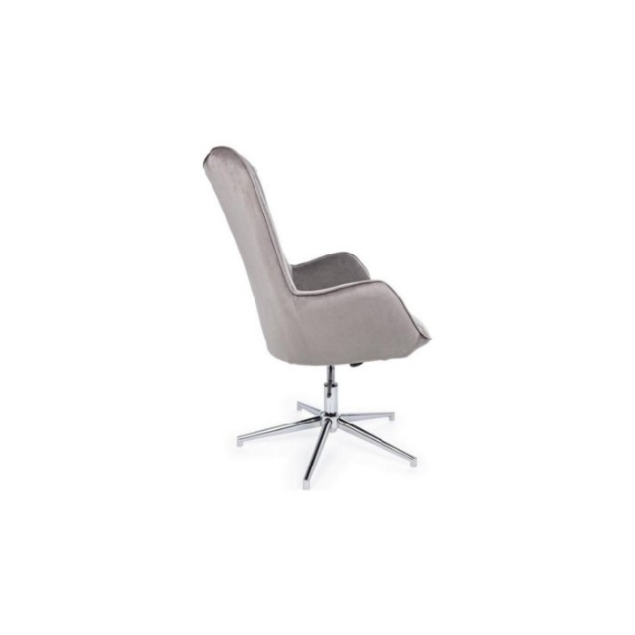 sofas/designer-armchairs/farida-swivel-armchair-with-chromed-steel-frame-and-grey-velvet-seat