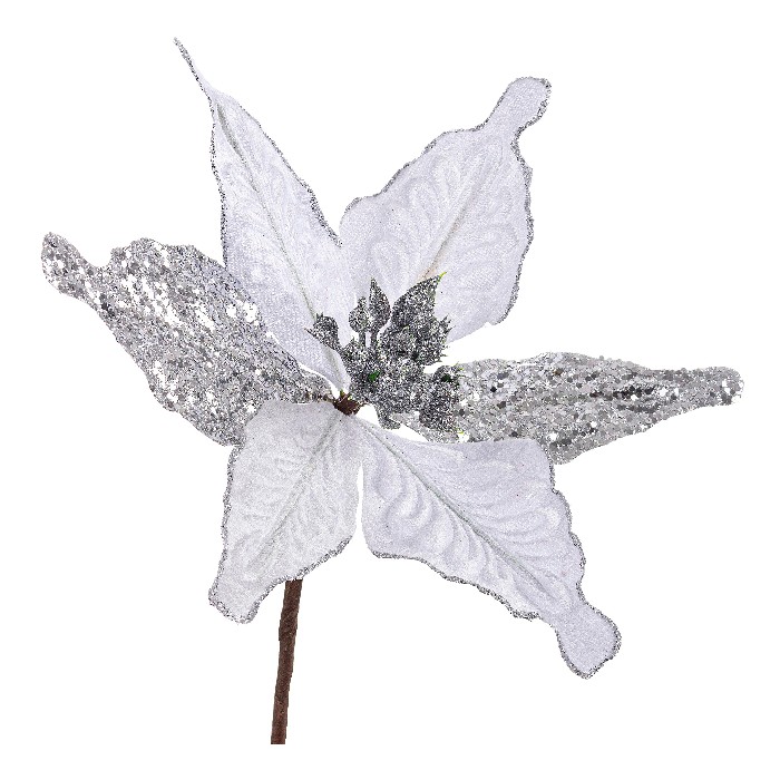 christmas/decorations/xmas-arya-whitesilver-poinsettia-pick-h23cm