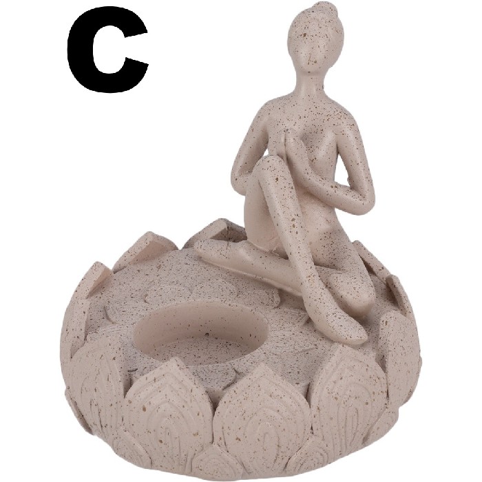 home-decor/candle-holders-lanterns/tealight-holder-yoga-lady-3-assorted