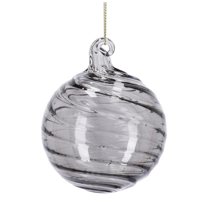 christmas/baubles/bizzotto-spiral-grey-glass-ball-diameter-8cm