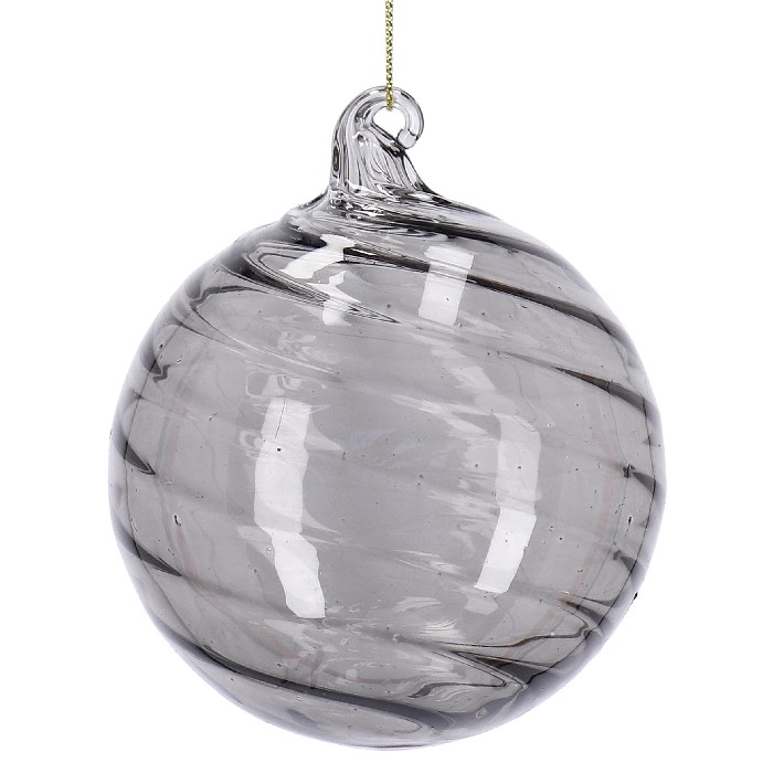 christmas/baubles/bizzotto-spiral-grey-glass-ball-diameter-10cm