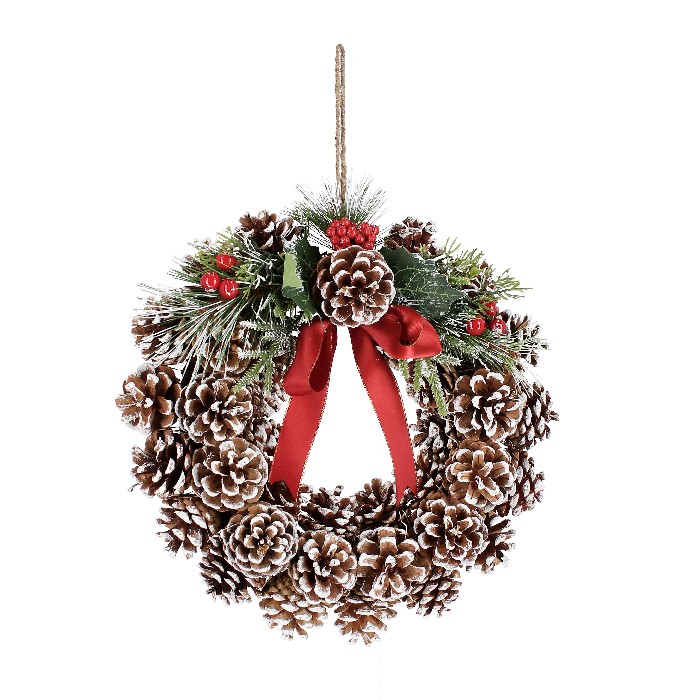 christmas/wreaths/xmas-alyssa-pinecone-wreath-with-red-berries-–-d30cm