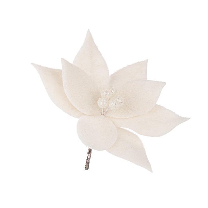 christmas/decorations/charming-ivory-poinsettia-pick-–-20cm-x-20cm