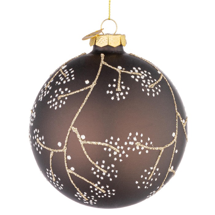 christmas/baubles/floral-brown-glass-ball-–-d10cm