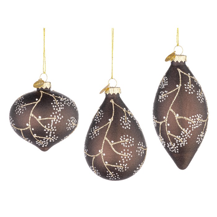 christmas/baubles/floral-brown-glass-ornament-–-assorted-set-of-3
