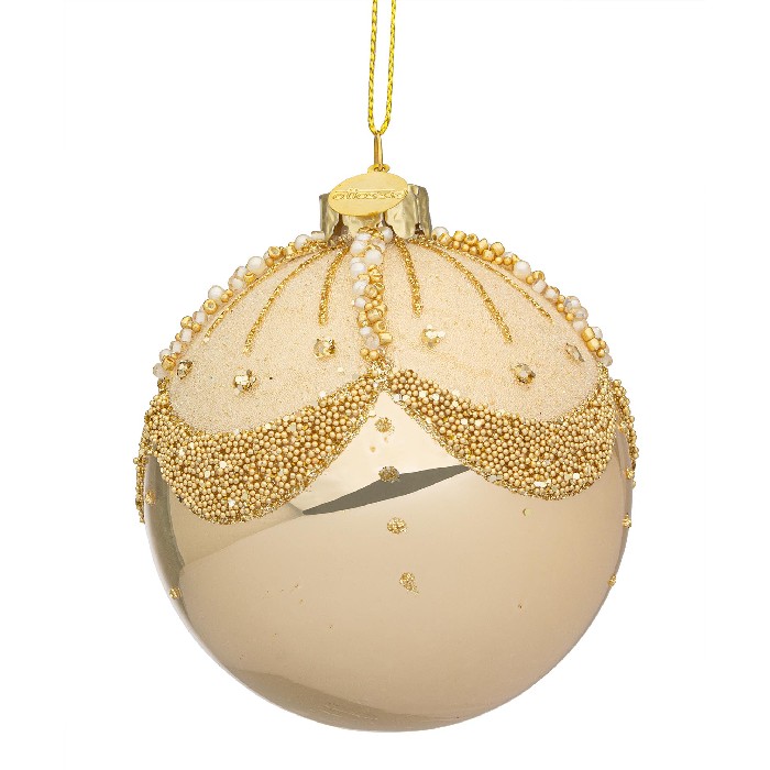 christmas/baubles/bizzotto-frilly-champagne-glass-ball-diameter-8cm