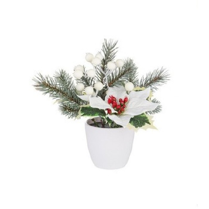 christmas/decorations/yard-potted-plant-with-white-poinsettia-–-1-flower-–-h18cm