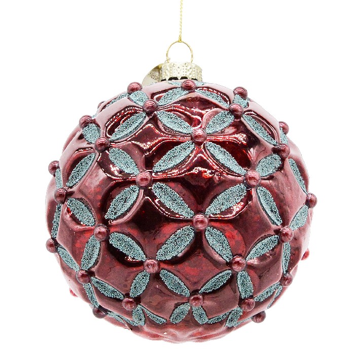 christmas/baubles/bizzotto-petals-red-glass-ball-diameter-10cm
