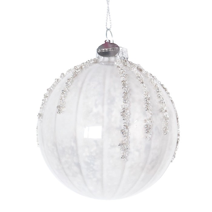 christmas/baubles/bizzotto-frostfall-white-glass-ball-diameter-8cm