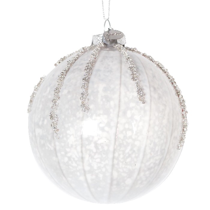 christmas/baubles/bizzotto-frostfall-white-glass-ball-diameter-10cm
