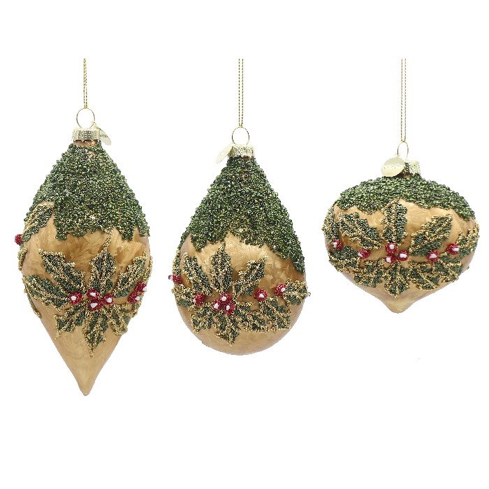 christmas/baubles/bizzotto-mistletoe-gold-glass-balls-3-assorted