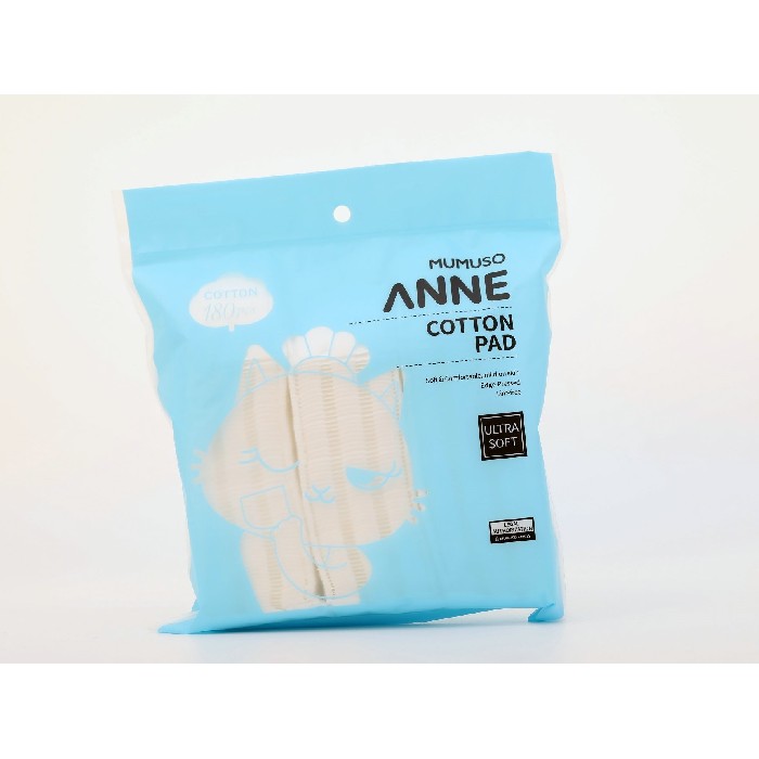 bathrooms/body-care/mumuso-anne-180pcs-bag-packed-cotton-pad-white