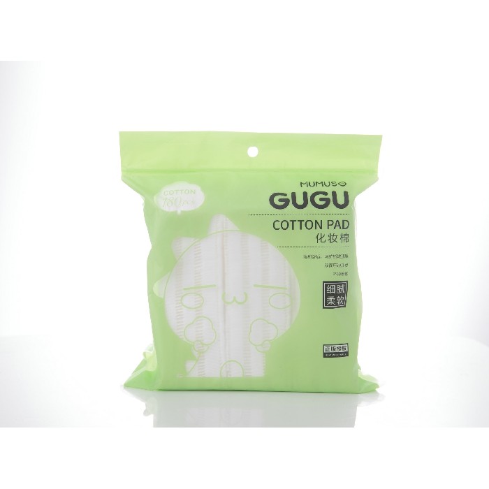 bathrooms/body-care/mumuso-gugu-180pcs-bag-packed-cotton-pad-white