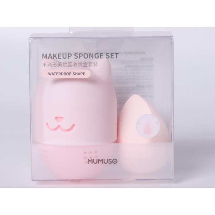 bathrooms/personal-beauty-clean/mumuso-waterdrop-shaped-makeup-sponge-set-pink