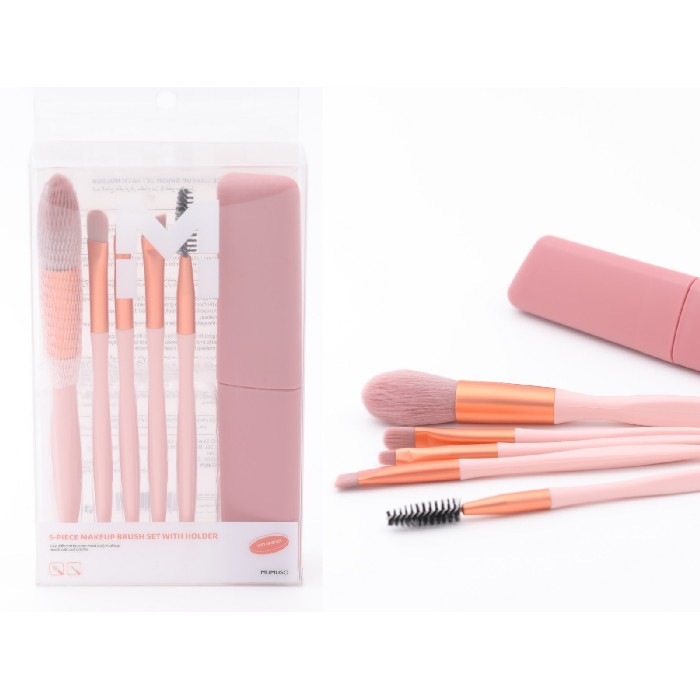bathrooms/personal-beauty-clean/mumuso-5-piece-makeup-brush-set-with-holder