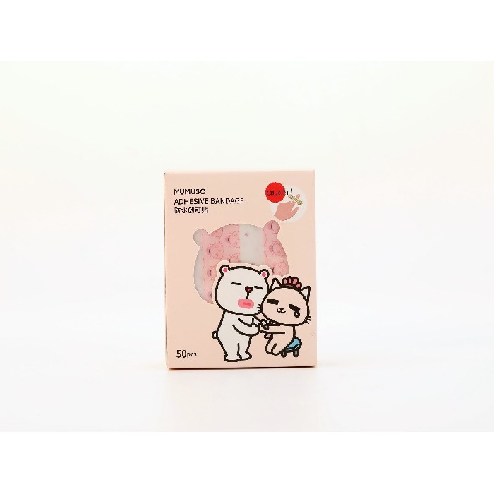 bathrooms/personal-beauty-clean/mumuso-waterproof-adhesive-bandage-cartoon-pink-50-pieces