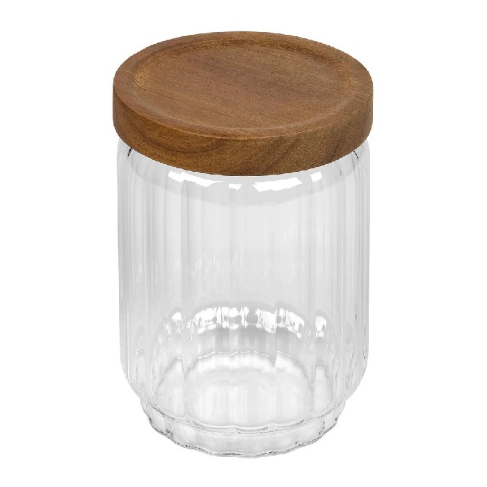 kitchenware/food-storage/tala-ribbed-glass-jar-with-acacia-lid-600ml