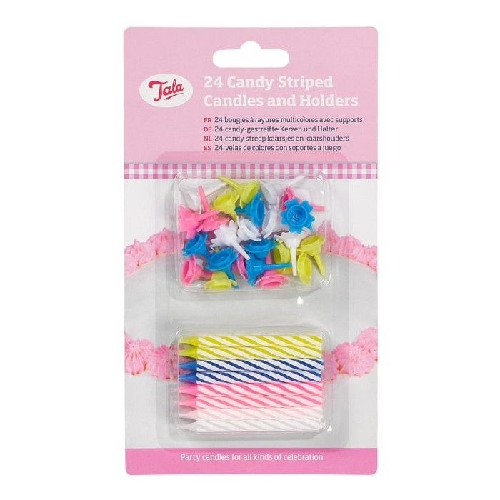 kitchenware/baking-tools-accessories/tala-24-candy-striped-candles-and-holders