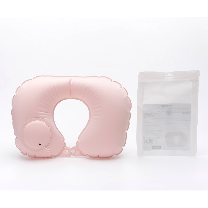 bathrooms/body-care/mumuso-portable-cooling-inflatable-u-shaped-neck-pillow-pink