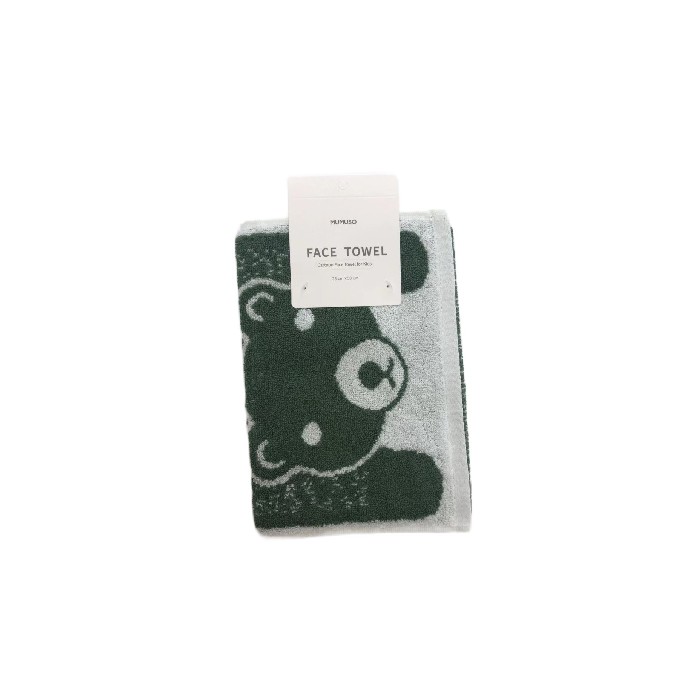 home-textiles/bath-linen-towels/mumuso-cartoon-face-towel-for-kids-beargreen