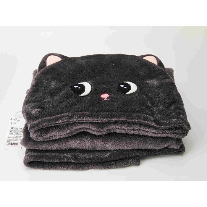 home-textiles/bath-linen-towels/mumuso-grey-cat-hooded-blanket