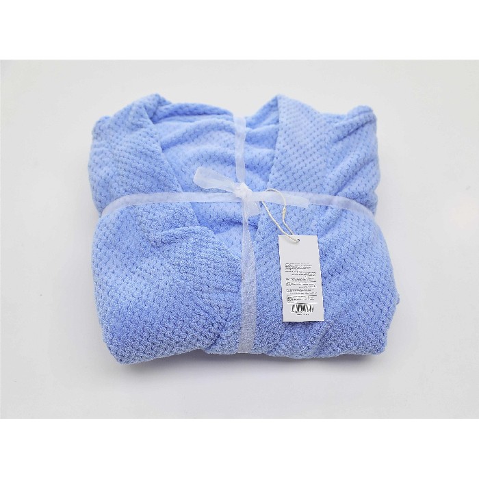 home-textiles/bath-linen-towels/mumuso-long-textured-bathrobe-with-short-sleeves-blue