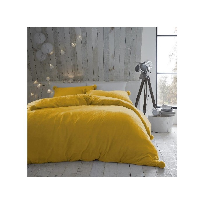 home-textiles/duvet-covers-sets/pom-pom-duvet-set-heather-fleece-double-ochre