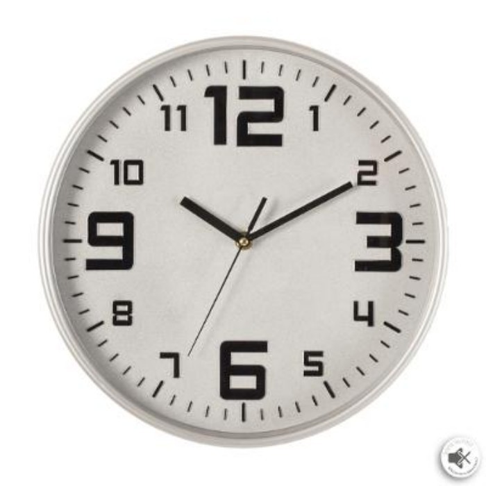 home-decor/clocks/atmosphera-silver-plastic-clock-diameter-30cm