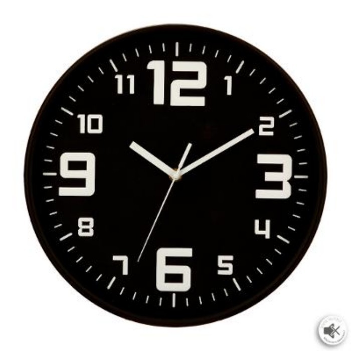 home-decor/clocks/atmosphera-black-plastic-clock-diameter-30cm
