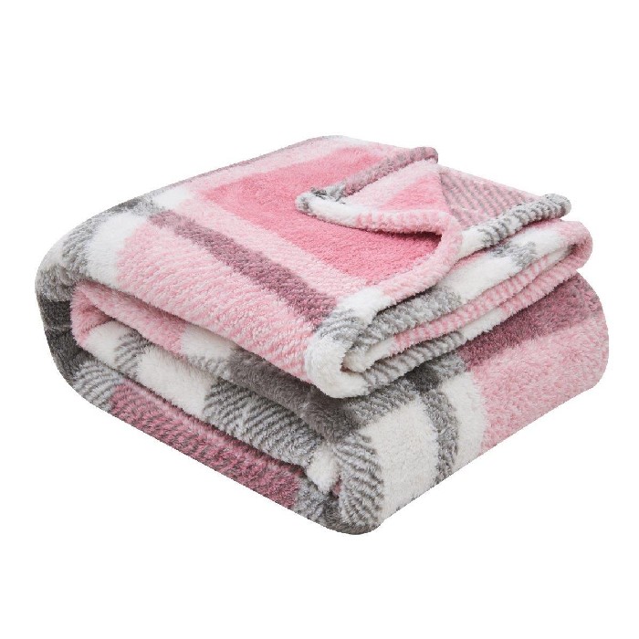 home-textiles/blankets-throws/teddy-throw-windsor-check-double-blush-pink