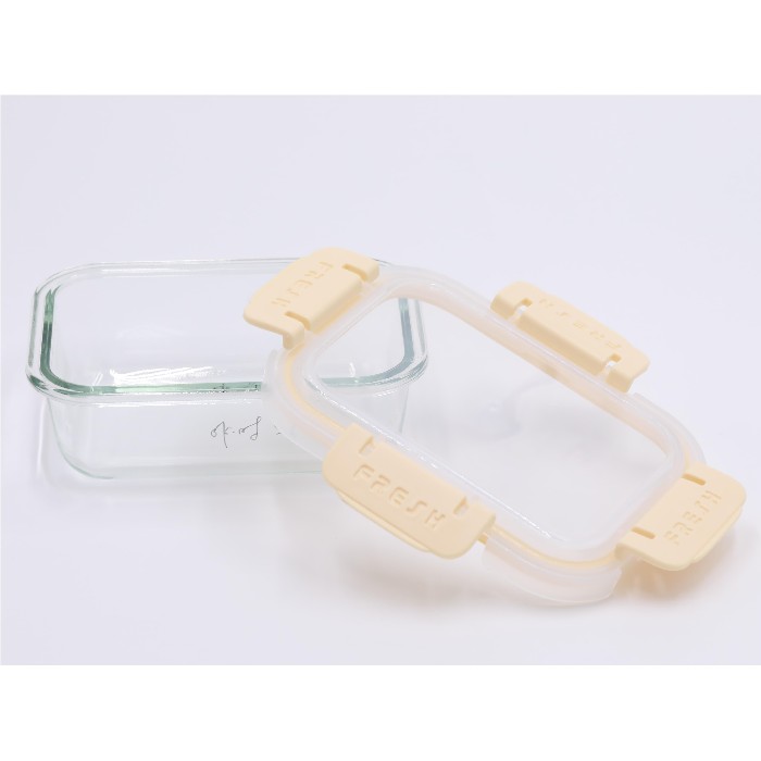 kitchenware/food-storage/mumuso-glass-food-storage-container-rectangular400-ml-yellow