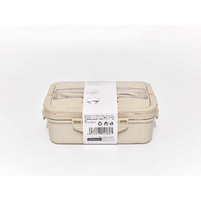 kitchenware/food-storage/mumuso-portable-wheat-fiber-lunch-box-set-white